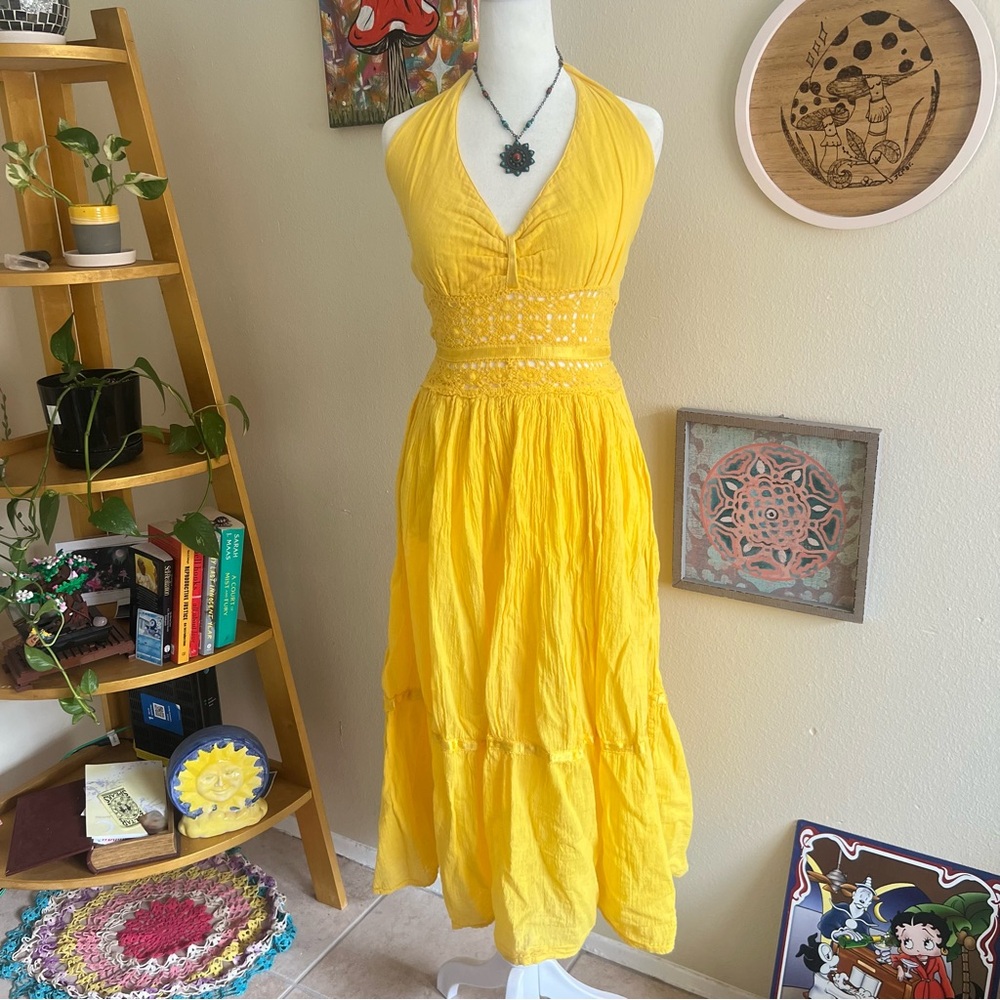 yellow boho maxi dress 🌻